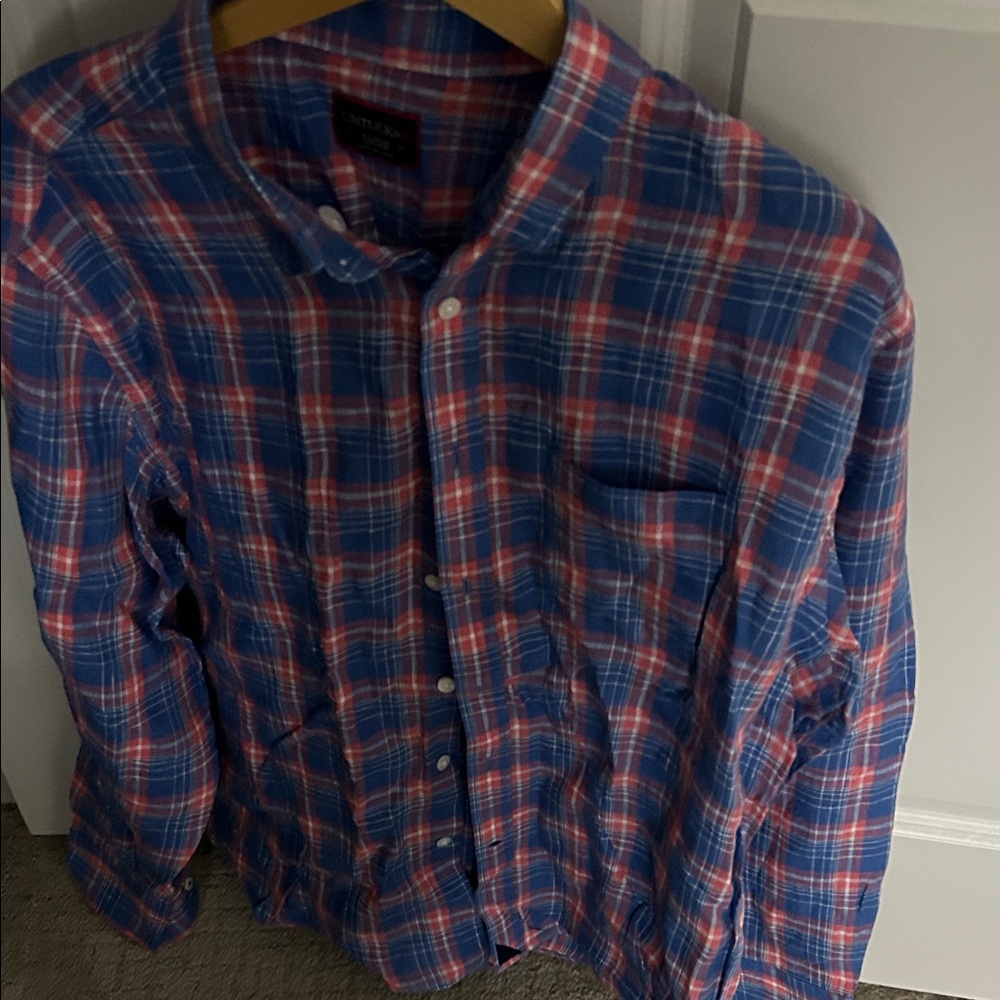 UNTUCKit Blue and Red Plaid Button-Down Shirt